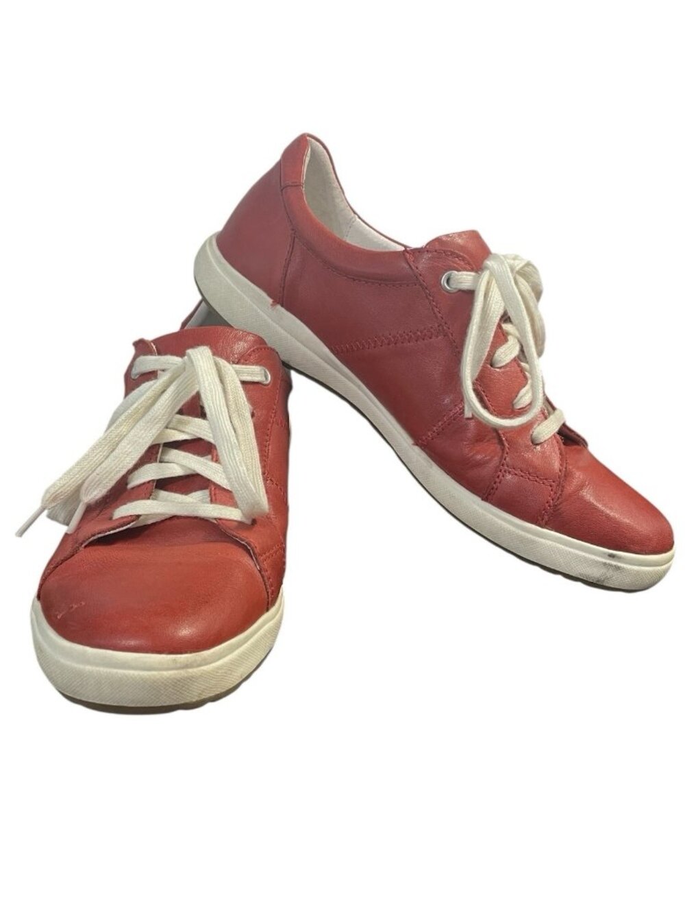 JOSEF SEIBEL Womens Sneaker Size US 7-7.5M, EUR 38 Caren 01 Red Leather Lace Up - Picture 2 of 15